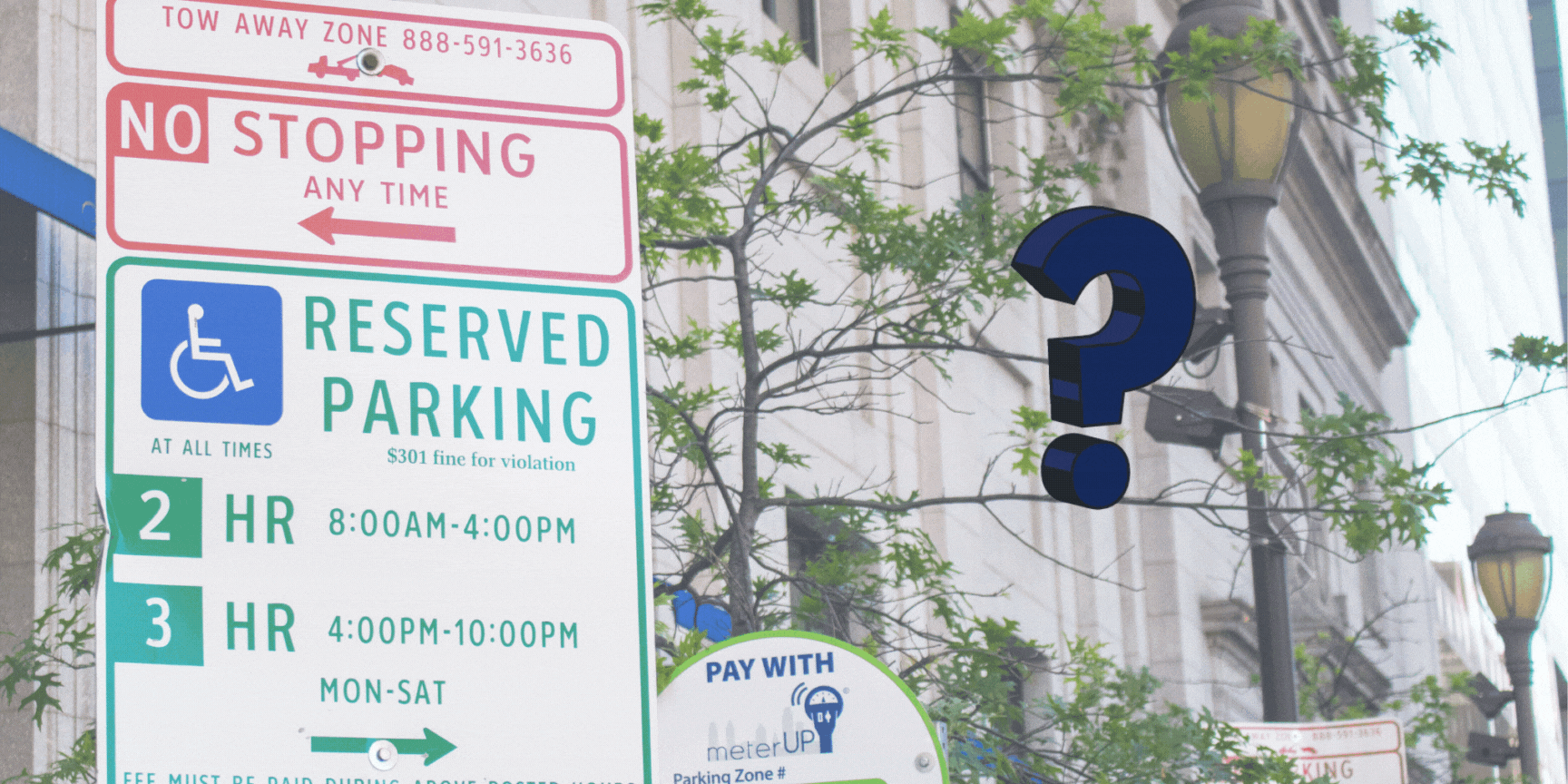 Parking Signs with question mark